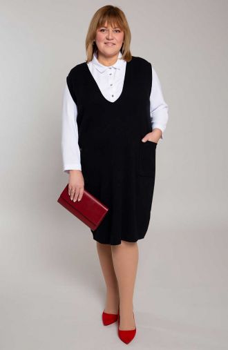 Czarna sukienka sweterkowa