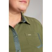 Koszula ze wstawkami w kolorze khaki