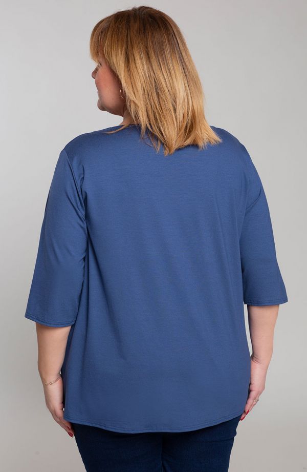 Klasyczna kobaltowa bluzka z wiskozy