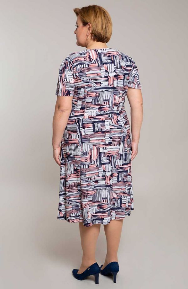 Rozkloszowana sukienka szara mozaika