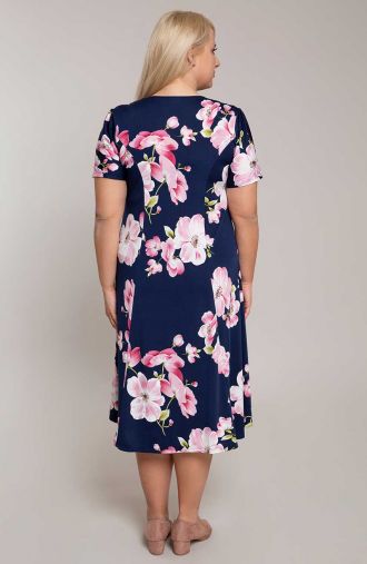 Rozkloszowana sukienka różowa magnolia