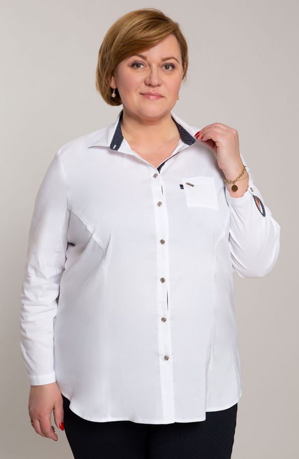 Klasyczna koszula w białe kropki