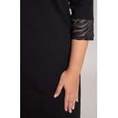 Czarna sukienka z cekinowym dekoltem