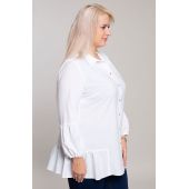 Biała tunika koszulowa z falbanką