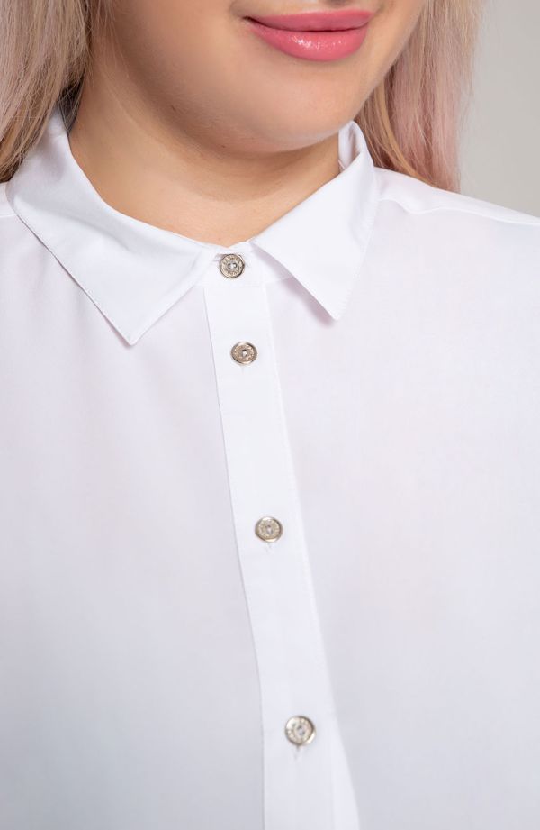 Biała tunika koszulowa z falbanką