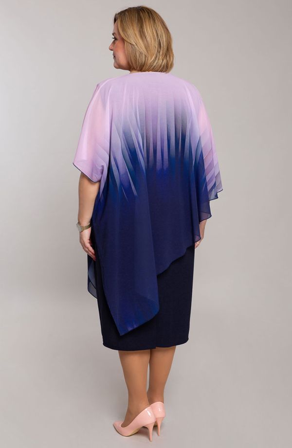 Asymetryczna sukienka liliowy deseń