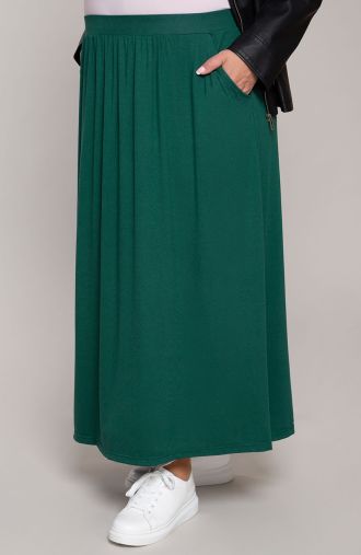 Zielona dresowa spódnica z kieszeniami