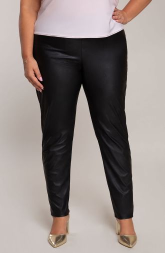 Skórkowe spodnie w czarnym kolorze  
