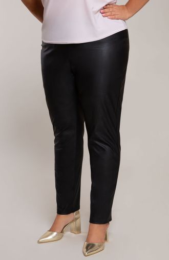 Skórkowe spodnie w czarnym kolorze