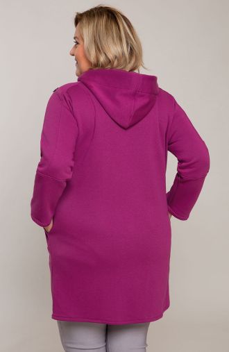 Purpurowa bluza z oryginalnym zapięciem
