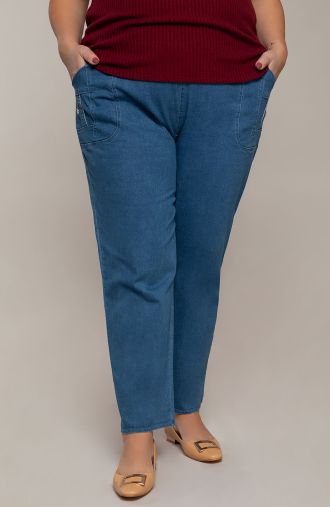 Jeansowe spodnie z prostą nogawką