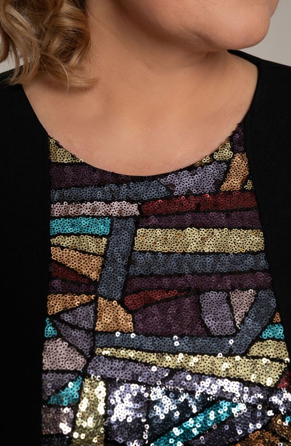 Elegancka sukienka cekinowa mozaika