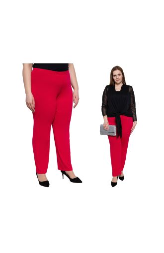 Klasyczne spodnie w rubinowym kolorze