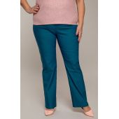 Dłuższe proste spodnie plus size dla puszystych w kolorze jeansu