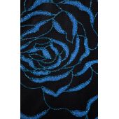 Długa brokatowa sukienka niebieska róża