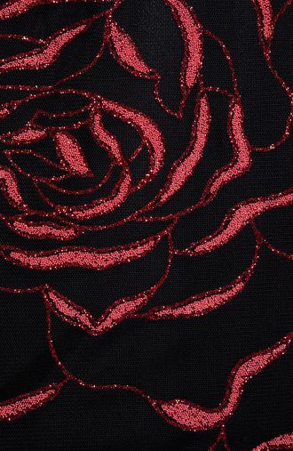 Długa brokatowa sukienka czerwona róża