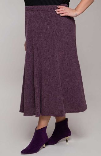 Rozkloszowana spódnica fioletowy melanż