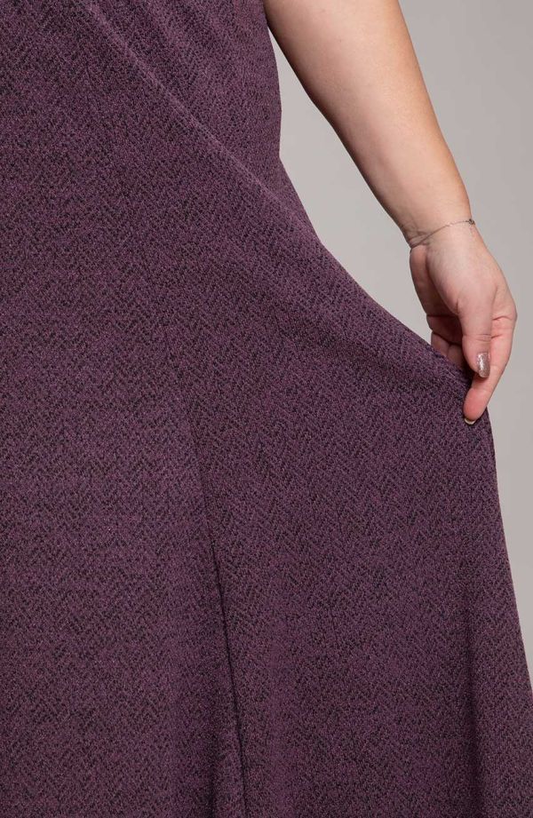 Rozkloszowana spódnica fioletowy melanż