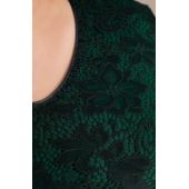 Zielona koronkowa sukienka czarne kwiaty