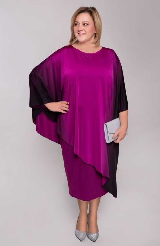 Asymetryczna sukienka fioletowe ombre