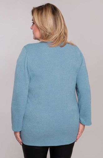 Zapinany sweterek w kolorze błękitnym