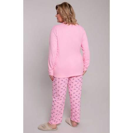 Różowa piżama bawełniana ze wzorem