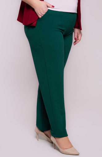 Zielone eleganckie spodnie z kieszeniami
