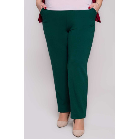 Zielone eleganckie spodnie z kieszeniami
