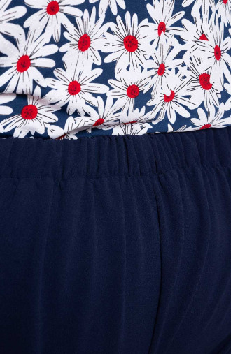 Granatowe eleganckie spodnie z kieszeniami