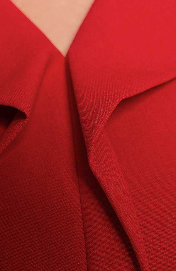 Lniana luźna bluzka intensywna czerwień