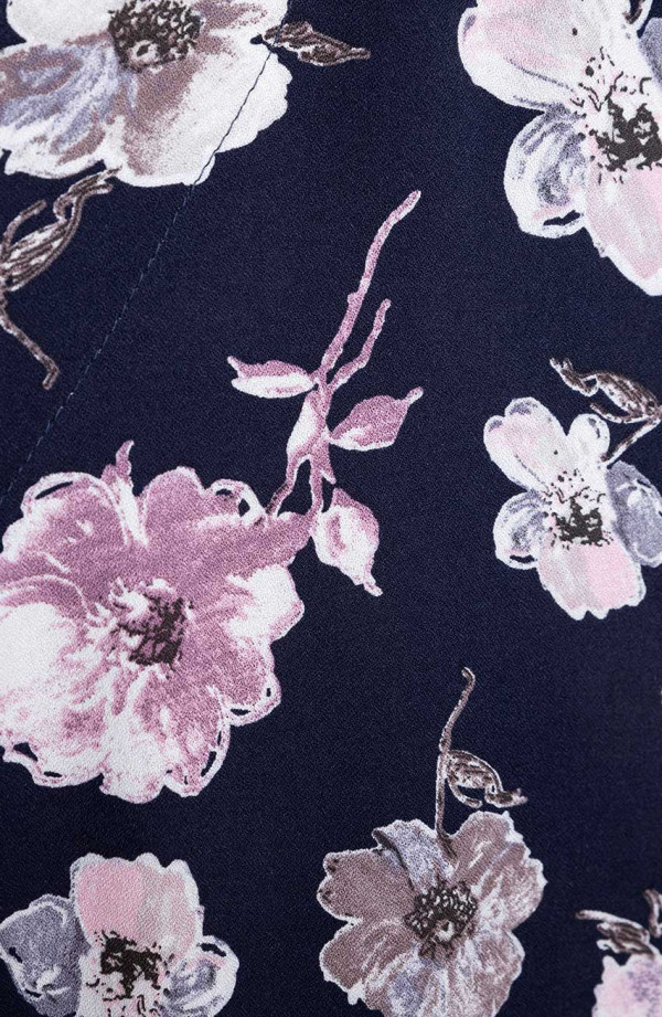 Granatowa sukienka fioletowe kwiaty