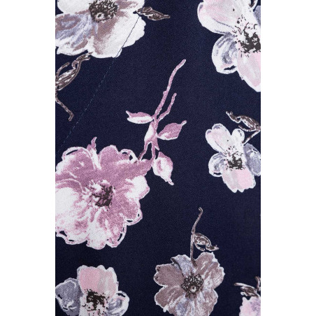 Granatowa sukienka fioletowe kwiaty