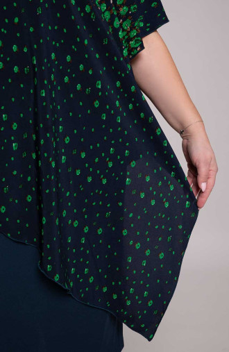 Asymetryczna sukienka zielony wzór