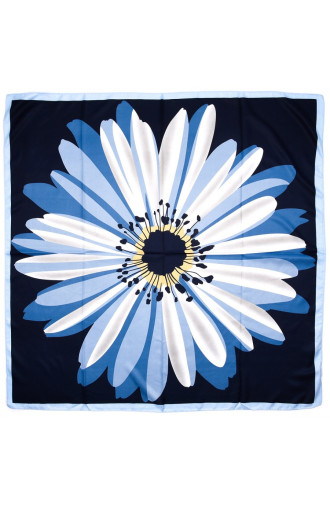 Granatowa chusta niebieski kwiat