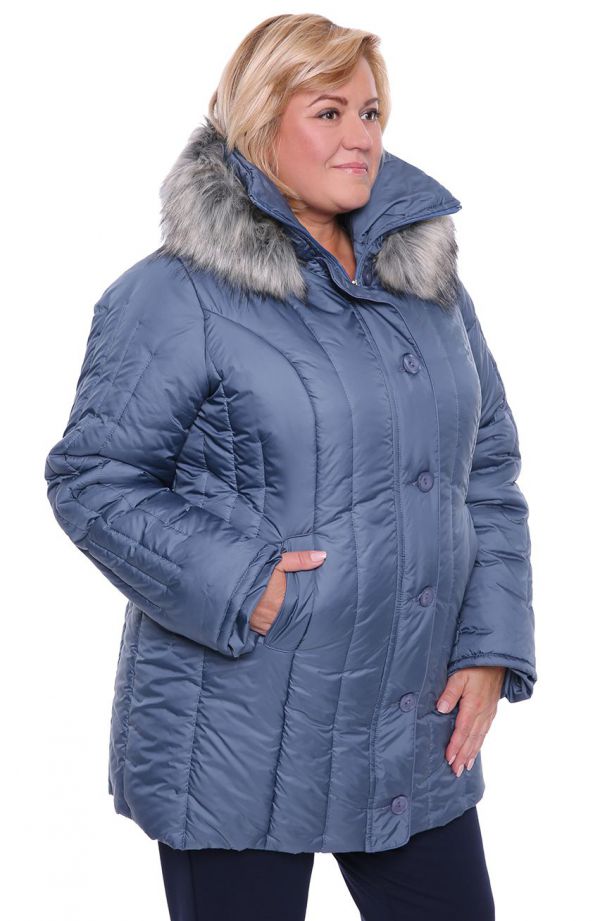 Ciepła zimowa kurtka w niebieskim kolorze