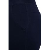 Granatowe spodnie dresowe plus size dla puszystych ze ściągaczem