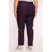 Purpurowe spodnie cygaretki plus size dla puszystych bardzo wysoki stan