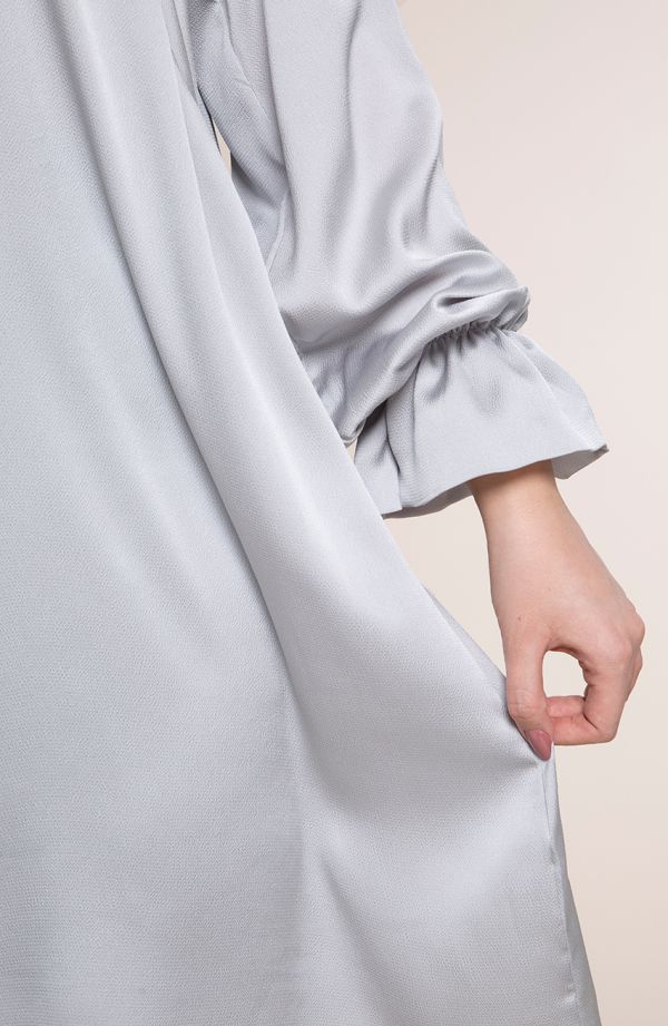 Długa tunika w szarym kolorze - odzież plus size