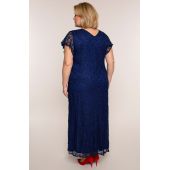 Długa sukienka w kolorze pruskiego błękitu