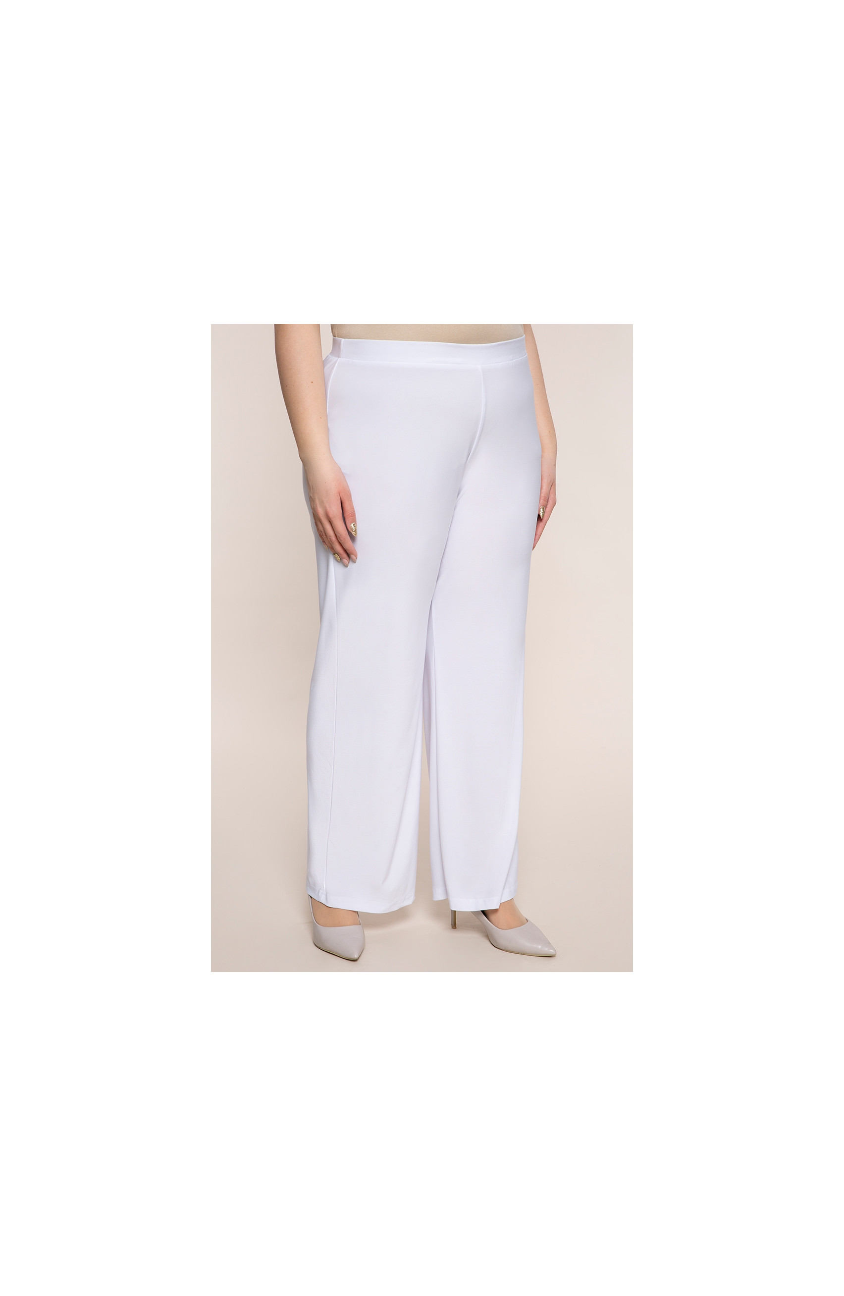 Wizytowe spodnie plus size w białym kolorze