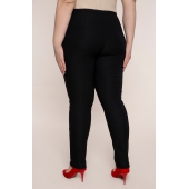 Dłuższe proste spodnie plus size dla puszystych w kolorze czerni