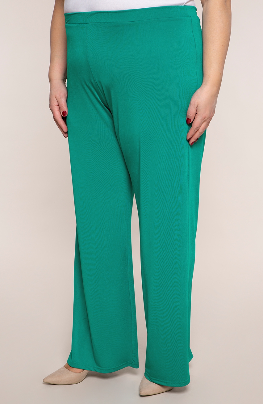 Wizytowe spodnie w kolorze zielonego turkusu