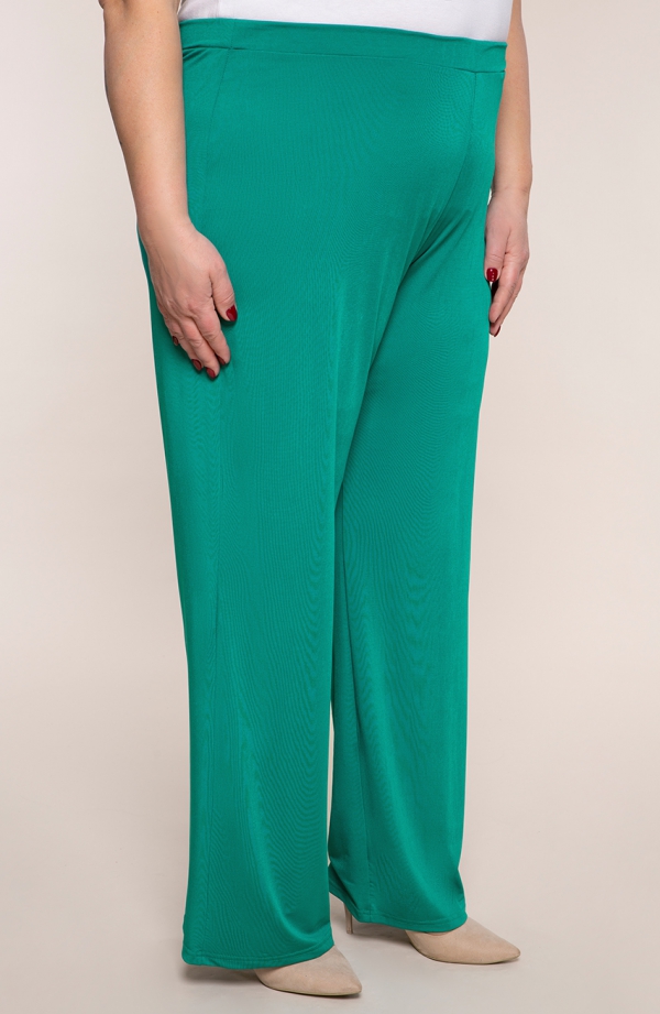 Wizytowe spodnie plus size w kolorze zielonego turkusu