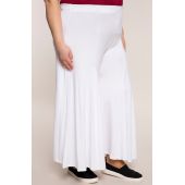 Białe spódnico-spodnie plus size z dzianiny