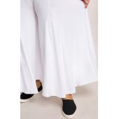 Białe spódnico-spodnie plus size z dzianiny