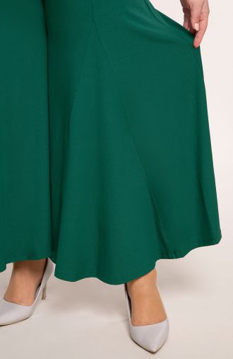 Zielone spódnico-spodnie z dzianiny