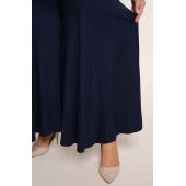 Granatowe spódnico-spodnie damskie plus size z dzianiny