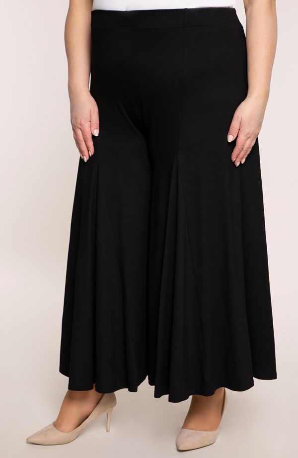 Czarne spódnico-spodnie plus size xxl z dzianiny
