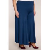 Niebieskie spódnico-spodnie plus size z dzianiny