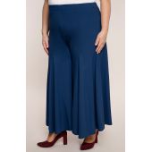 Niebieskie spódnico-spodnie z dzianiny